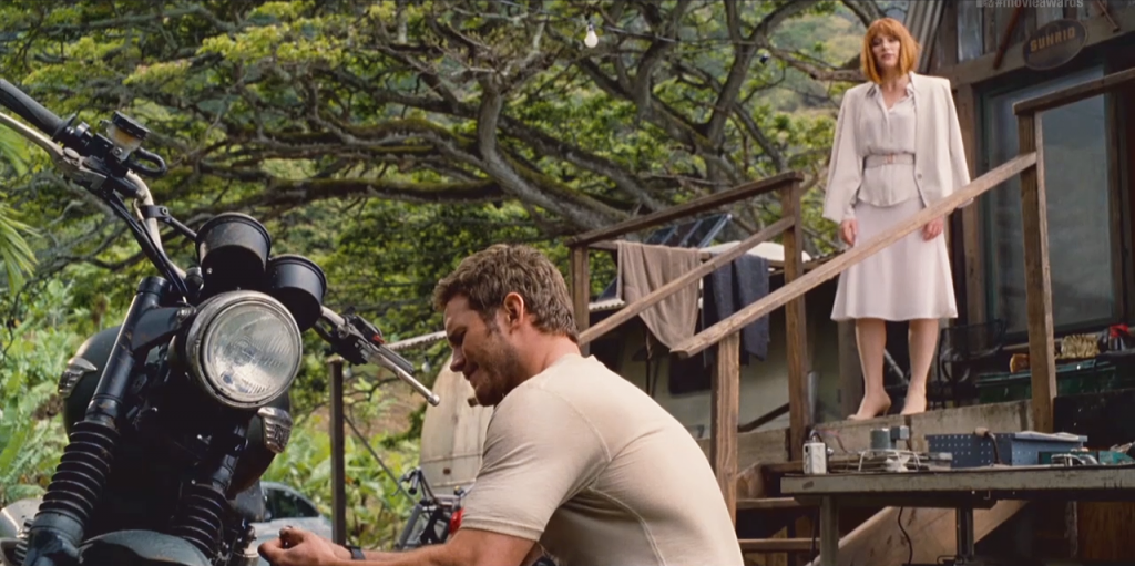 Chris Pratt y Bryce Dallas Howard en Jurassic World